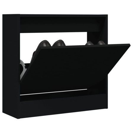 Zapatero de madera de ingeniería negro 60x21x57 cm de , Zapateros y organizadores de calzado - Ref: Foro24-839883, Precio: 45...