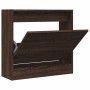 Zapatero de madera de ingeniería marrón roble 60x21x57 cm de , Zapateros y organizadores de calzado - Ref: Foro24-839888, Pre...