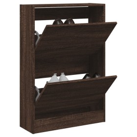 Zapatero de madera de ingeniería marrón roble 60x21x87,5 cm de , Zapateros y organizadores de calzado - Ref: Foro24-839895, P...