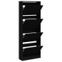 Black engineered wood shoe rack 60x21x163.5 cm by , Shoe racks and shoe organizers - Ref: Foro24-839904, Price: 107,79 €, Dis...