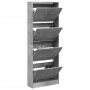 Concrete gray engineered wood shoe rack 60x21x163.5 cm by , Shoe racks and shoe organizers - Ref: Foro24-839906, Price: 111,3...