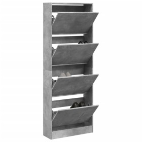 Concrete gray engineered wood shoe rack 60x21x163.5 cm by , Shoe racks and shoe organizers - Ref: Foro24-839906, Price: 110,9...