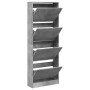 Concrete gray engineered wood shoe rack 60x21x163.5 cm by , Shoe racks and shoe organizers - Ref: Foro24-839906, Price: 111,3...