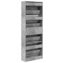 Zapatero de madera de ingeniería gris hormigón 60x21x163,5 cm de , Zapateros y organizadores de calzado - Ref: Foro24-839906,...