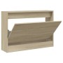 Zapatero de madera de ingeniería roble Sonoma 80x21x57 cm de , Zapateros y organizadores de calzado - Ref: Foro24-839912, Pre...