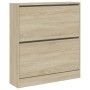 Zapatero de madera de ingeniería roble Sonoma 80x21x87,5 cm de , Zapateros y organizadores de calzado - Ref: Foro24-839919, P...