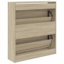 Zapatero de madera de ingeniería roble Sonoma 80x21x87,5 cm de , Zapateros y organizadores de calzado - Ref: Foro24-839919, P...