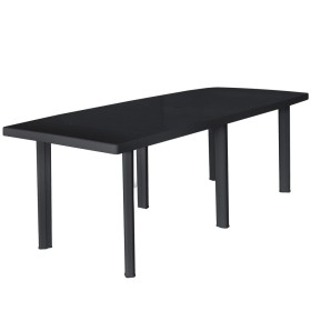 Anthracite gray plastic garden table 216x90x72 cm by vidaXL, Garden tables - Ref: Foro24-45597, Price: 169,40 €, Discount: %