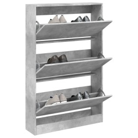 Concrete gray engineered wood shoe rack 80x21x125.5 cm by , Shoe racks and shoe organizers - Ref: Foro24-839927, Price: 105,9...