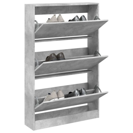 Betongraues Schuhregal aus Holzwerkstoff, 80 x 21 x 125,5 cm von , Schuhregale und Schuhorganisatoren - Ref: Foro24-839927, P...