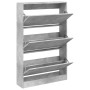 Concrete gray engineered wood shoe rack 80x21x125.5 cm by , Shoe racks and shoe organizers - Ref: Foro24-839927, Price: 105,3...