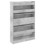 Zapatero de madera de ingeniería gris hormigón 80x21x125,5 cm de , Zapateros y organizadores de calzado - Ref: Foro24-839927,...