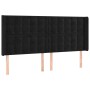 Black velvet headboard with LED 183x16x118/128 cm by vidaXL, Headboards and footboards - Ref: Foro24-3124544, Price: 155,99 €...