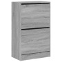 Schuhregal aus technischem Holz in Sonoma-Grau, 60 x 34 x 96,5 cm von , Schuhregale und Schuhorganisatoren - Ref: Foro24-8399...