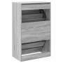 Schuhregal aus technischem Holz in Sonoma-Grau, 60 x 34 x 96,5 cm von , Schuhregale und Schuhorganisatoren - Ref: Foro24-8399...