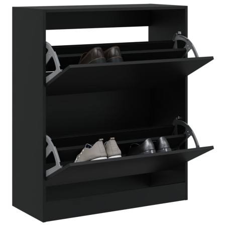 Zapatero de madera de ingeniería negro 80x34x96,5 cm de , Zapateros y organizadores de calzado - Ref: Foro24-839967, Precio: ...