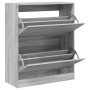 Schuhregal aus technischem Holz in Sonoma-Grau, 80 x 34 x 96,5 cm von , Schuhregale und Schuhorganisatoren - Ref: Foro24-8399...