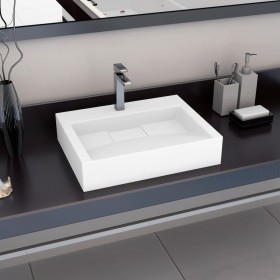 Lavabo 60x38x11 cm resina mineral/mármol blanco de vidaXL, Lavabos - Ref: Foro24-144064, Precio: 124,34 €, Descuento: %