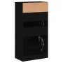 Zapatero de madera de ingeniería negro 60x34x116 cm de , Zapateros y organizadores de calzado - Ref: Foro24-840016, Precio: 9...