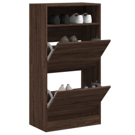 Oak brown engineered wood shoe rack 60x34x116 cm by , Shoe racks and shoe organizers - Ref: Foro24-840021, Price: 85,99 €, Di...