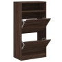 Zapatero de madera de ingeniería marrón roble 60x34x116 cm de , Zapateros y organizadores de calzado - Ref: Foro24-840021, Pr...