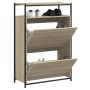 Zapatero de madera de ingeniería roble Sonoma 75x34x112 cm de , Zapateros y organizadores de calzado - Ref: Foro24-840035, Pr...