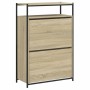 Zapatero de madera de ingeniería roble Sonoma 75x34x112 cm de , Zapateros y organizadores de calzado - Ref: Foro24-840035, Pr...