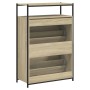 Zapatero de madera de ingeniería roble Sonoma 75x34x112 cm de , Zapateros y organizadores de calzado - Ref: Foro24-840035, Pr...