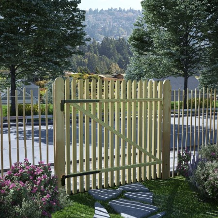 Garden gate made of impregnated pine wood stakes 100x100cm by , garden gates - Ref: Foro24-45140, Price: 58,23 €, Discount: %