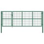 Puerta de valla de jardín con postes acero verde 350x120 cm de , Puertas de jardín - Ref: Foro24-142570, Precio: 503,07 €, De...