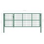 Garden fence gate with green steel posts 350x120 cm by , garden gates - Ref: Foro24-142570, Price: 503,07 €, Discount: %