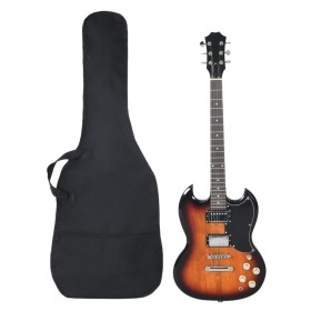 Beginners electric guitar with black brown case 4/4 39" by , Guitars - Ref: Foro24-70188, Price: 159,85 €, Discount: %