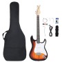 Beginner electric guitar with white brown case 4/4 39" by , Guitars - Ref: Foro24-70192, Price: 132,51 €, Discount: %