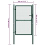 Puerta de valla de acero verde 100x200 cm de , Puertas de jardín - Ref: Foro24-145736, Precio: 194,99 €, Descuento: %