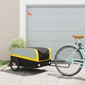 Black and yellow iron bicycle trailer 45 kg by , Bicycle trailers - Ref: Foro24-94050, Price: 85,99 €, Discount: %