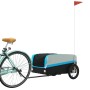 Black and blue iron bicycle trailer 45 kg by , Bicycle trailers - Ref: Foro24-94044, Price: 82,99 €, Discount: %