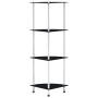 4-stufiges Regal aus schwarzem Hartglas, 30 x 30 x 100 cm von vidaXL, Bücherregale und Regale - Ref: Foro24-249520, Preis: 40...