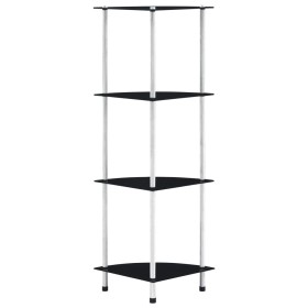 4-stufiges Regal aus schwarzem Hartglas, 30 x 30 x 100 cm von vidaXL, Bücherregale und Regale - Ref: Foro24-249520, Preis: 40...