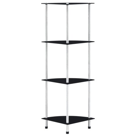 4-stufiges Regal aus schwarzem Hartglas, 30 x 30 x 100 cm von vidaXL, Bücherregale und Regale - Ref: Foro24-249520, Preis: 40...