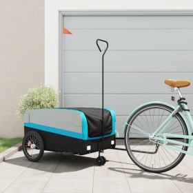 Black and blue iron bicycle trailer 45 kg by , Bicycle trailers - Ref: Foro24-94065, Price: 80,99 €, Discount: %