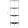 4-tier black tempered glass shelf 30x30x100 cm by vidaXL, Bookcases and shelves - Ref: Foro24-249520, Price: 40,54 €, Discoun...