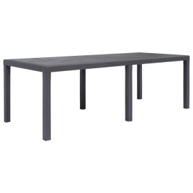 Brown plastic rattan-look garden table 220x90x72 cm by vidaXL, Garden tables - Ref: Foro24-45609, Price: 170,99 €, Discount: %