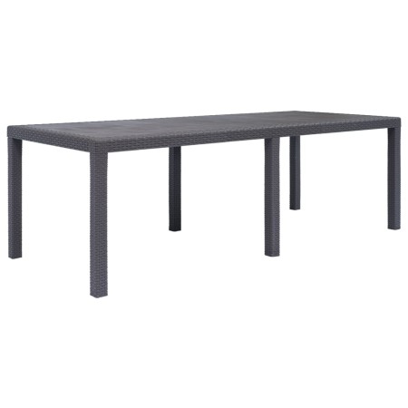 Mesa de jardín de plástico aspecto ratán marrón 220x90x72 cm de vidaXL, Mesas de jardín - Ref: Foro24-45609, Precio: 188,78 €...