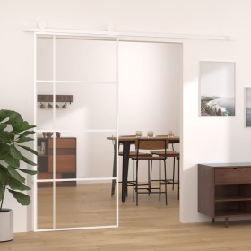 ESG Schiebetür Glas und weißes Aluminium 90x205 cm von , Türen für zu Hause - Ref: Foro24-151684, Preis: 179,49 €, Rabatt: %