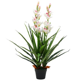 Planta artificial orquídea con macetero 100 cm verde de , Flora artificial - Ref: Foro24-245952, Precio: 51,99 €, Descuento: %