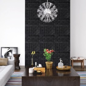 Self-adhesive 3D brick wallpaper, 10 units, black. by , Painted paper - Ref: Foro24-150724, Price: 37,99 €, Discount: %