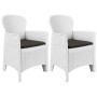 Garden chairs with cushions 2 pcs white rattan look plastic by vidaXL, Garden chairs - Ref: Foro24-45598, Price: 204,53 €, Di...