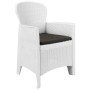 Garden chairs with cushions 2 pcs white rattan look plastic by vidaXL, Garden chairs - Ref: Foro24-45598, Price: 204,53 €, Di...