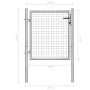 Puerta de jardín acero galvanizado plateado 105x125 cm de vidaXL, Puertas de jardín - Ref: Foro24-144755, Precio: 139,77 €, D...