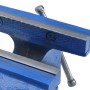 Cast iron blue 125 mm bench vise by , Clamps and screws - Ref: Foro24-154639, Price: 47,60 €, Discount: %